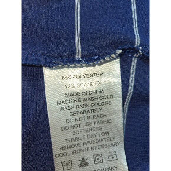 FOOTJOY FJ Men's Navy Striped Lisle Short-Sleeve Polo Golf Shirt Large - Picture 6 of 8